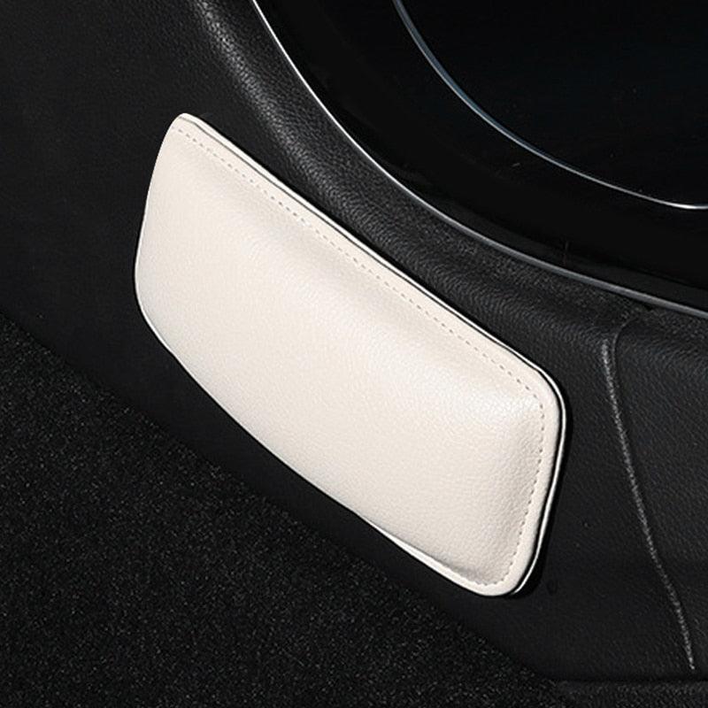 Leather Knee Pad for Car Interior Pillow Comfortable Elastic Cushion Memory Foam Leg Pad Thigh Support Leather Auto Center Console Knee Cushion Soft Pad, Car Foot Care Knee Leggings Cover Thigh Support Comfort Elastic Pillow Car Interior Car Accessories