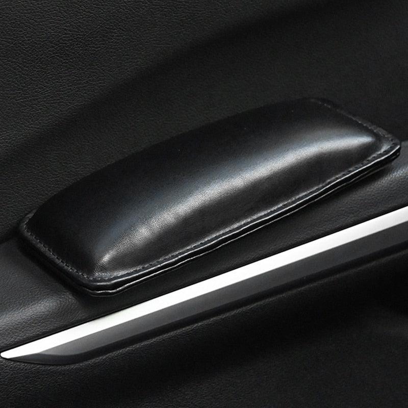 Leather Knee Pad for Car Interior Pillow Comfortable Elastic Cushion Memory Foam Leg Pad Thigh Support Leather Auto Center Console Knee Cushion Soft Pad, Car Foot Care Knee Leggings Cover Thigh Support Comfort Elastic Pillow Car Interior Car Accessories