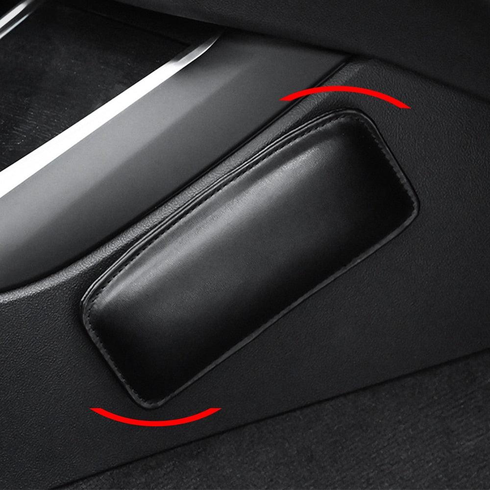 Leather Knee Pad for Car Interior Pillow Comfortable Elastic Cushion Memory Foam Leg Pad Thigh Support Leather Auto Center Console Knee Cushion Soft Pad, Car Foot Care Knee Leggings Cover Thigh Support Comfort Elastic Pillow Car Interior Car Accessories